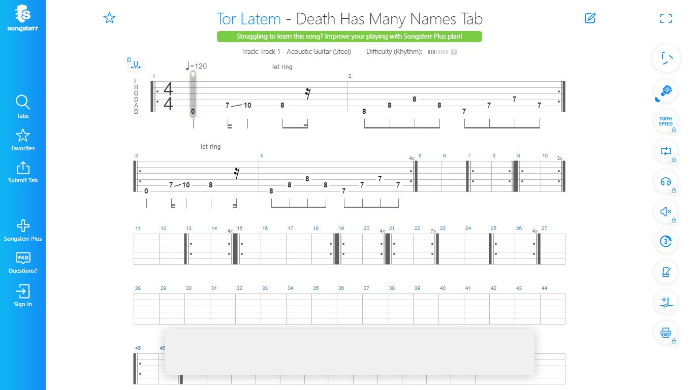 Death Has Many Names Tab by Tor Latem | Songsterr Tabs with Rhythm